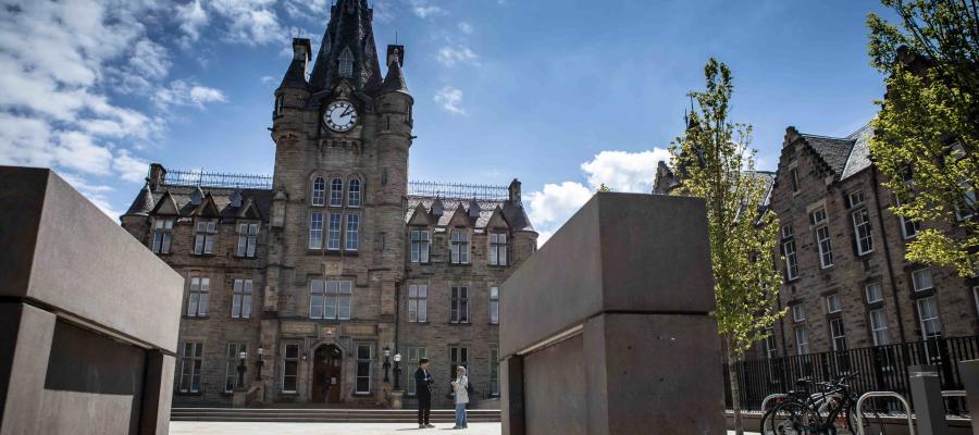 Edinburgh Futures Institute building with pillars in front 
