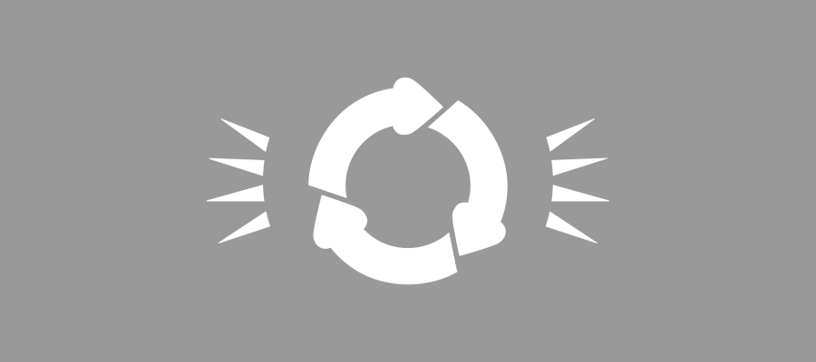 Grey background with white recycling symbol 